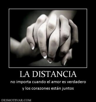 LA DISTANCIA no importa cuando el amor es verdadero y los corazones están juntos