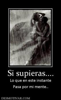 Si supieras.... Lo que en este instante Pasa por mi mente..