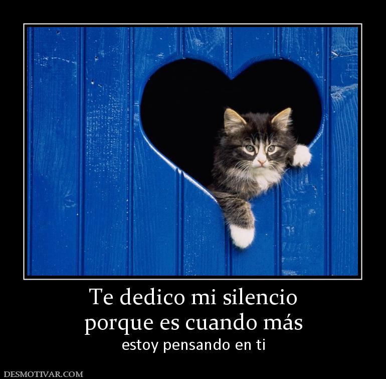 Te dedico mi silencio porque es cuando más  estoy pensando en ti