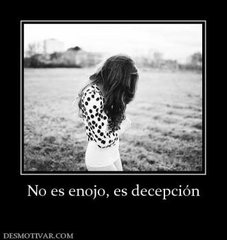 No es enojo, es decepción