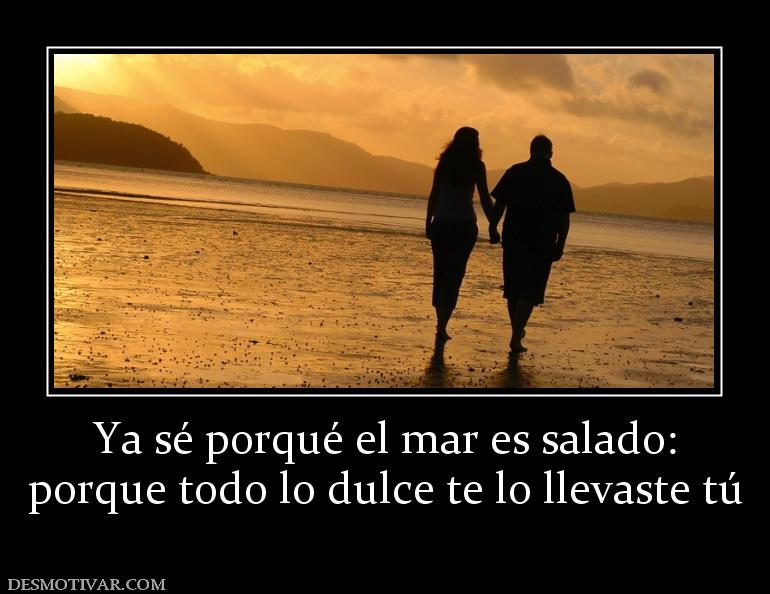 Ya sé porqué el mar es salado: porque todo lo dulce te lo llevaste tú