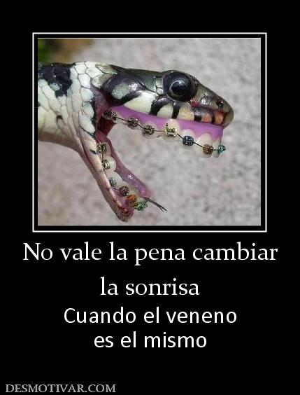 No vale la pena cambiar la sonrisa Cuando el veneno es el mismo