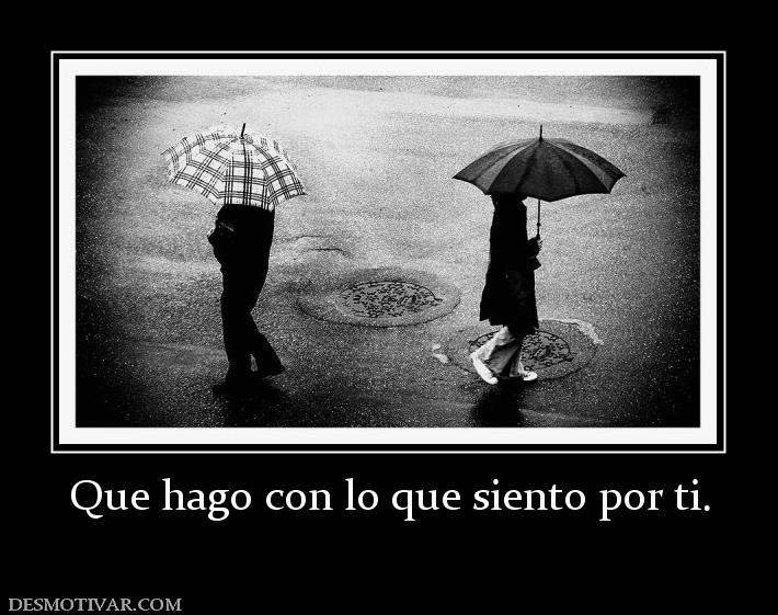 Que hago con lo que siento por ti.