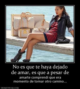 No es que te haya dejado de amar, es que a pesar de amarte comprendi que era momento de tomar otro camino...