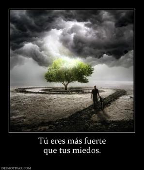 Tú eres más fuerte que tus miedos.