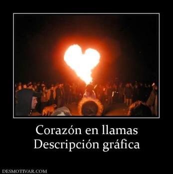 Corazón en llamas Descripción gráfica