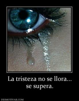 La tristeza no se llora... se supera.