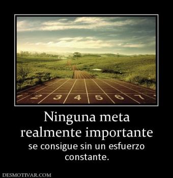 Ninguna meta realmente importante se consigue sin un esfuerzo constante.