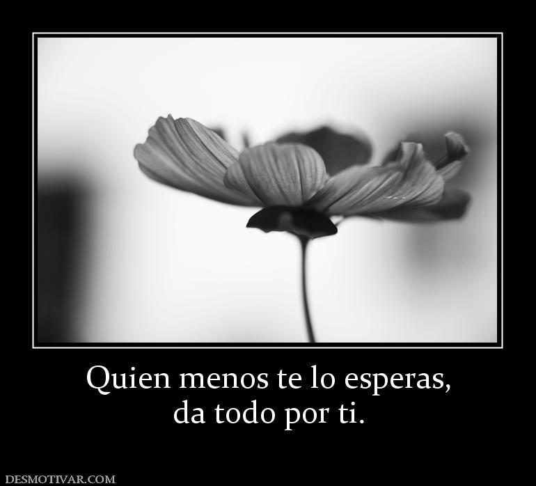 Quien menos te lo esperas, da todo por ti.