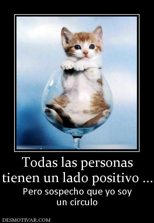 Todas las personas tienen un lado positivo ... Pero sospecho que yo soy un círculo