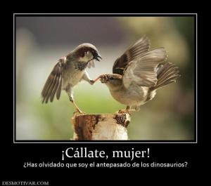 ¡Cállate, mujer! ¿Has olvidado que soy el antepasado de los dinosaurios?