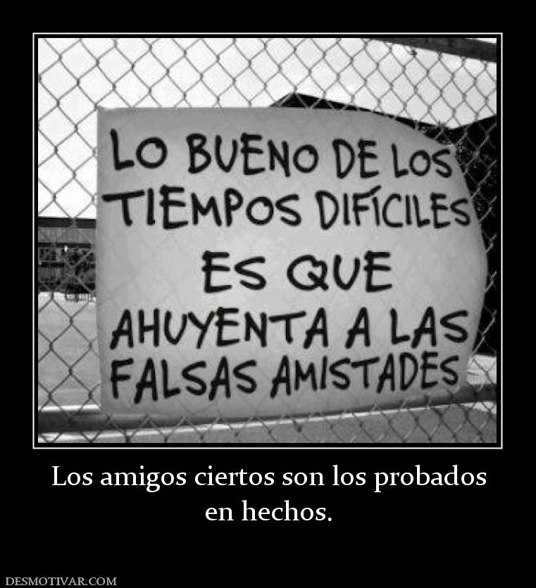 Los amigos ciertos son los probados en hechos.