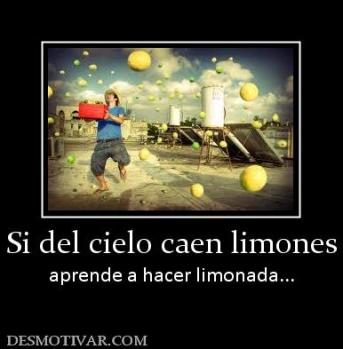 Si del cielo caen limones aprende a hacer limonada...