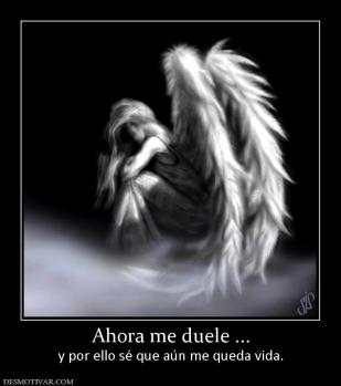 Ahora me duele ... y por ello sé que aún me queda vida.