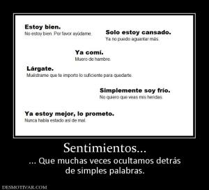 Sentimientos... ... Que muchas veces ocultamos detrás de simples palabras.