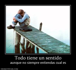 Todo tiene un sentido aunque no siempre entiendas cual es