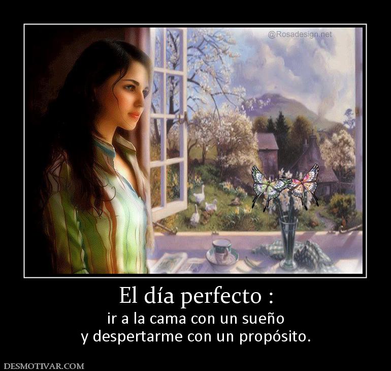 El día perfecto : ir a la cama con un sueño y despertarme con un propósito.