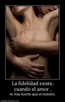 La fidelidad existe, cuando el amor , es más fuerte que el instinto.