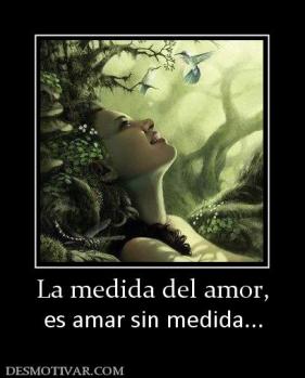 La medida del amor, es amar sin medida...