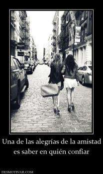 Una de las alegrías de la amistad es saber en quién confiar