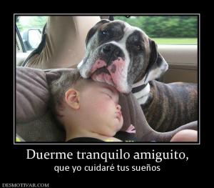 Duerme tranquilo amiguito, que yo cuidaré tus sueños