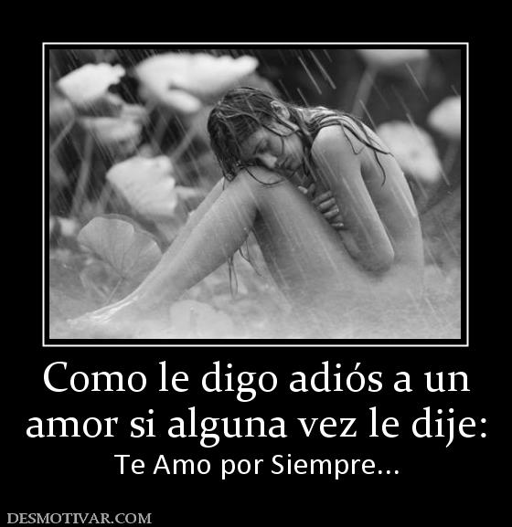 Como le digo adiós a un amor si alguna vez le dije: Te Amo por Siempre...