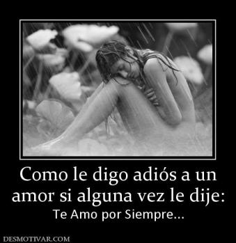 Como le digo adiós a un amor si alguna vez le dije: Te Amo por Siempre...