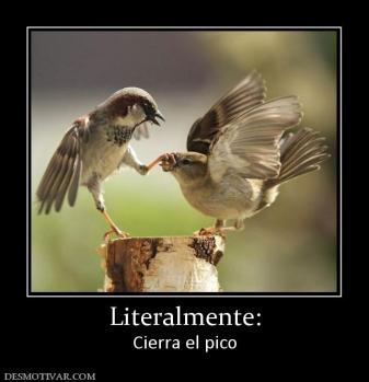 Literalmente: Cierra el pico