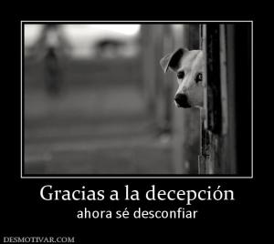 Gracias a la decepción ahora sé desconfiar