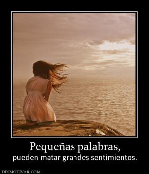 Pequeñas palabras, pueden matar grandes sentimientos.