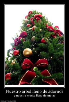 Nuestro árbol lleno de adornos y nuestra mente llena de metas