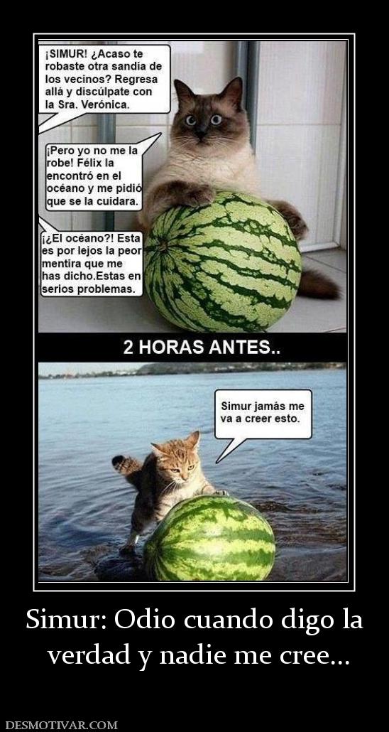 Simur: Odio cuando digo la  verdad y nadie me cree...