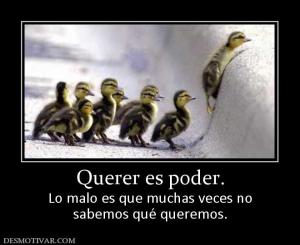 Querer es poder. Lo malo es que muchas veces no sabemos qué queremos.