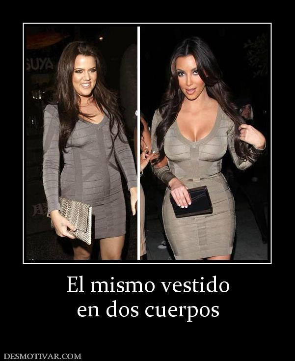 El mismo vestido en dos cuerpos