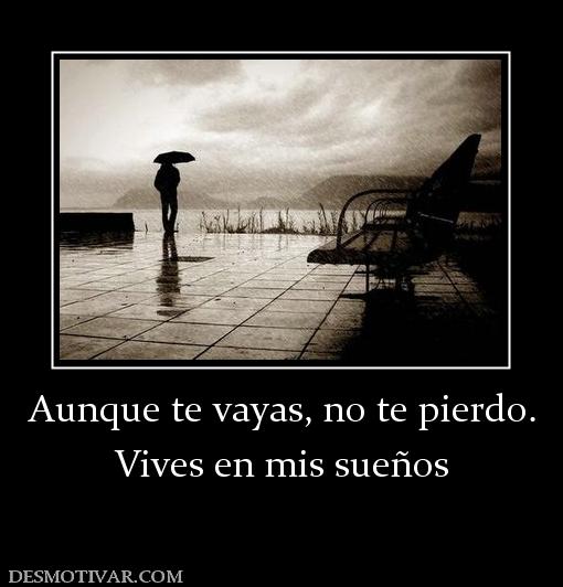 Aunque te vayas, no te pierdo. Vives en mis sueños