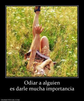 Odiar a alguien es darle mucha importancia