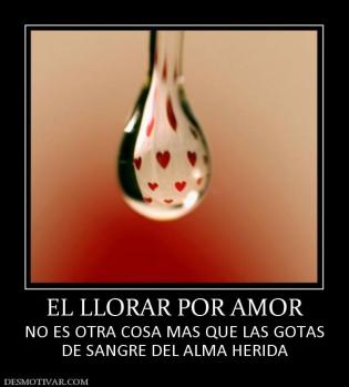 EL LLORAR POR AMOR NO ES OTRA COSA MAS QUE LAS GOTAS DE SANGRE DEL ALMA HERIDA