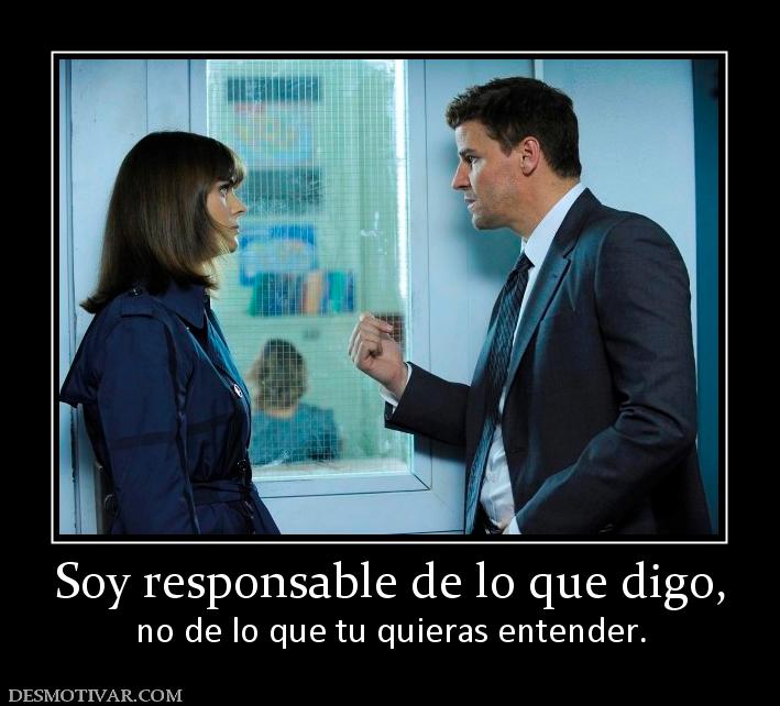 Soy responsable de lo que digo, no de lo que tu quieras entender.
