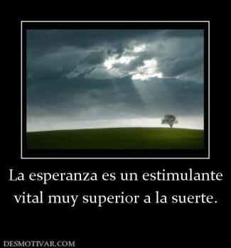 La esperanza es un estimulante vital muy superior a la suerte.