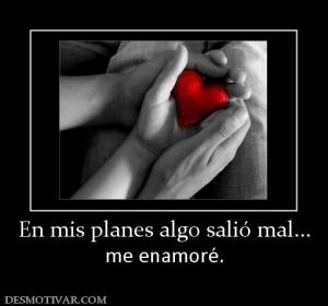 En mis planes algo salió mal... me enamoré.