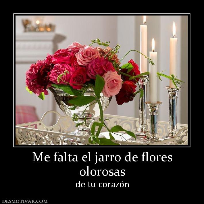 Me falta el jarro de flores olorosas de tu corazón