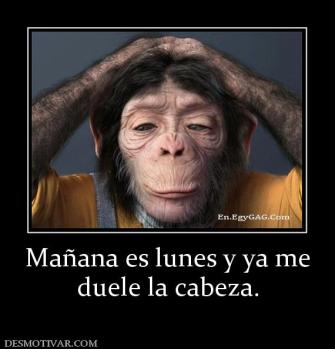 Mañana es lunes y ya me duele la cabeza.