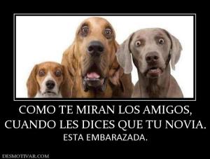 COMO TE MIRAN LOS AMIGOS, CUANDO LES DICES QUE TU NOVIA. ESTA EMBARAZADA.