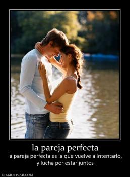 la pareja perfecta la pareja perfecta es la que vuelve a intentarlo, y lucha por estar juntos