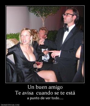 Un buen amigo Te avisa  cuando se te está a punto de ver todo....