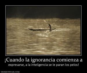 ¡Cuando la ignorancia comienza a expresarse, a la inteligencia se le paran los pelos!
