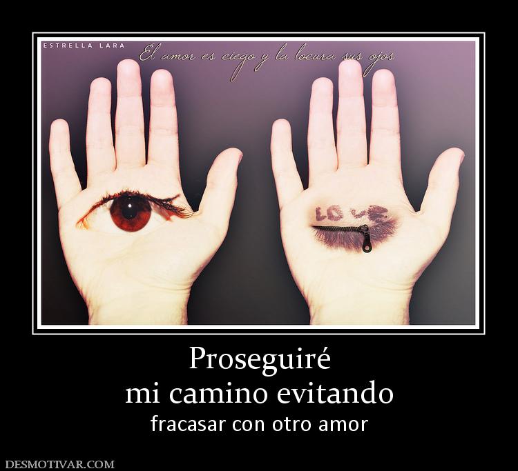 Proseguiré mi camino evitando fracasar con otro amor