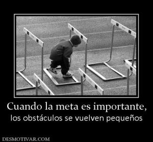 Cuando la meta es importante, los obstáculos se vuelven pequeños