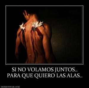 SI NO VOLAMOS JUNTOS.. PARA QUE QUIERO LAS ALAS..