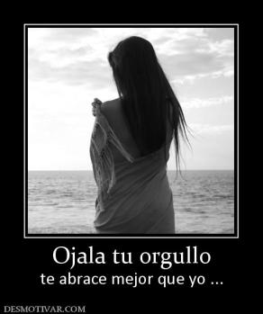 Ojala tu orgullo te abrace mejor que yo ...